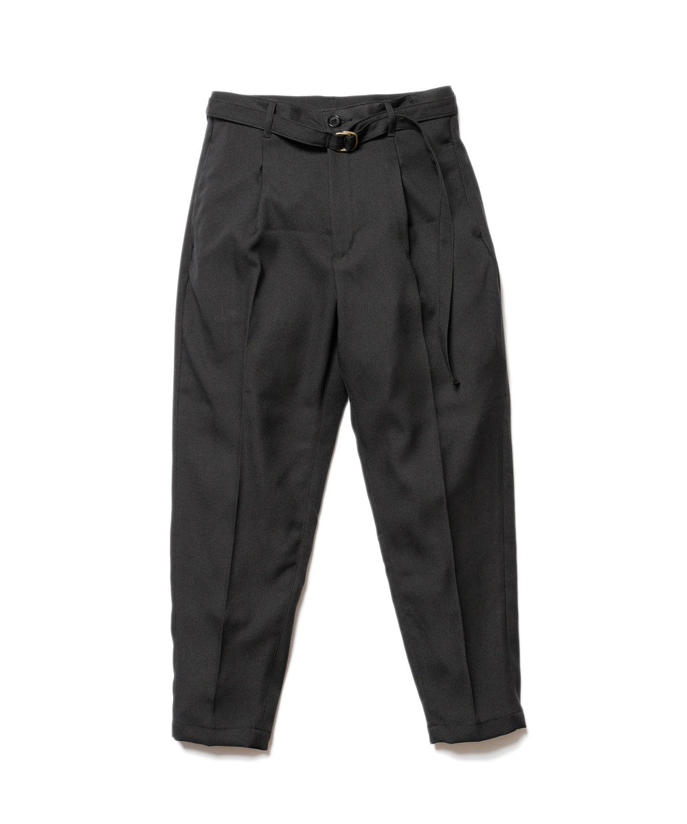 MR.OLIVE / RETRO POLYESTER TWILL / BELTED WIDE TAPERED PANTS / M-19101
