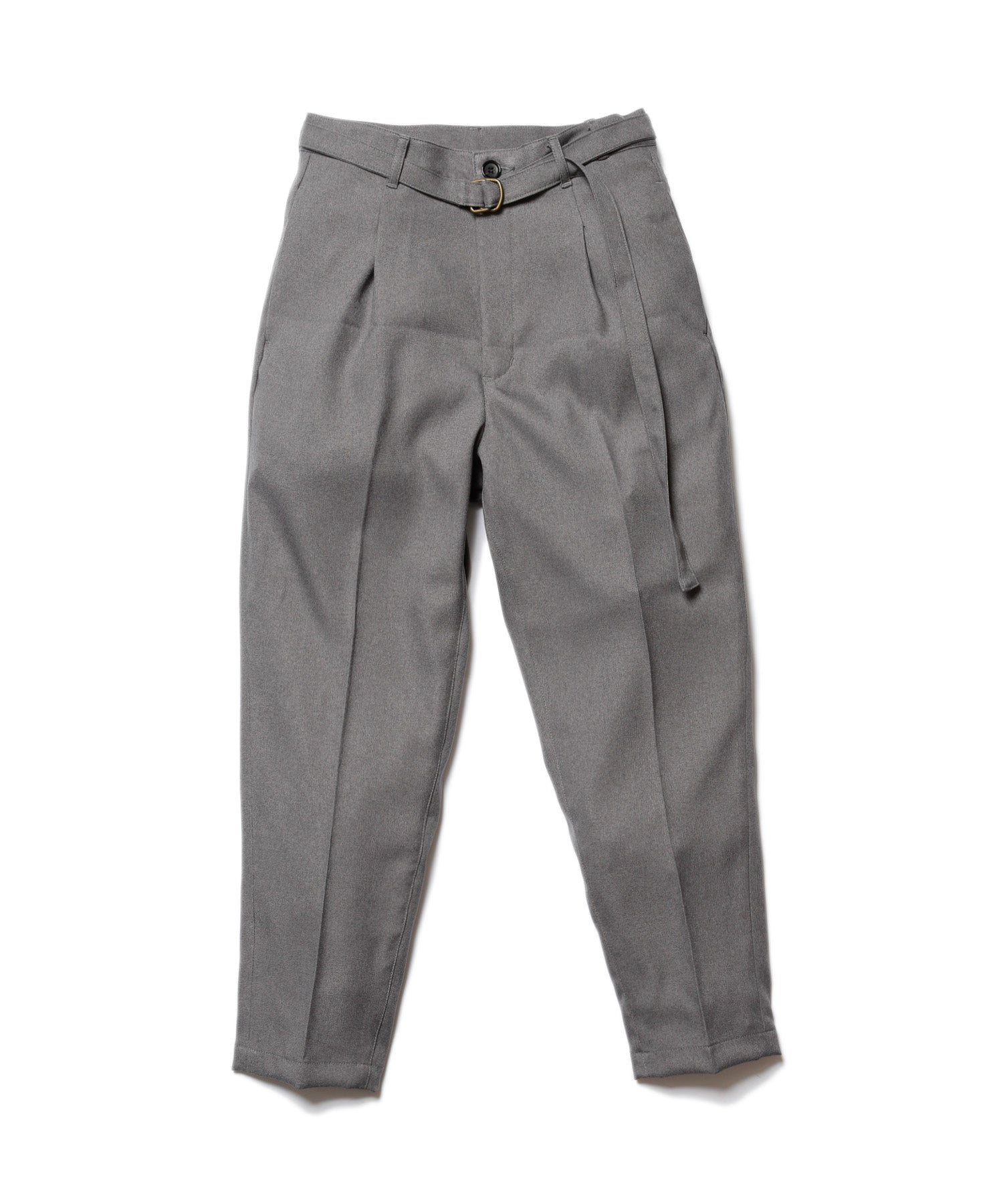MR.OLIVE / RETRO POLYESTER TWILL / BELTED WIDE TAPERED PANTS / M-19101