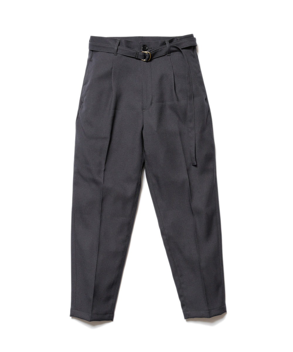 MR.OLIVE / RETRO POLYESTER TWILL / BELTED WIDE TAPERED PANTS / M-19101