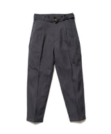 MR.OLIVE / RETRO POLYESTER TWILL / BELTED WIDE TAPERED PANTS / M-19101