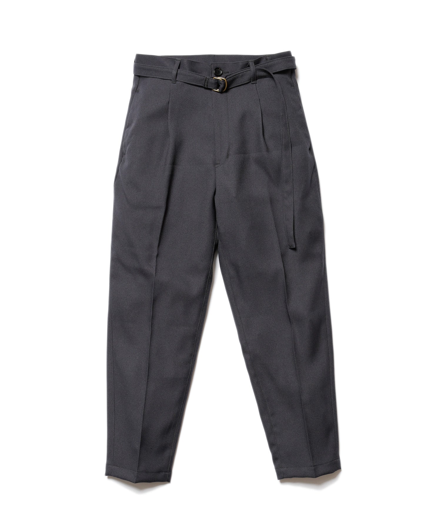 MR.OLIVE / RETRO POLYESTER TWILL / BELTED WIDE TAPERED PANTS / M-19101
