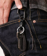 POLISHED STEER LEATHER / BRASS SHOE HORN KEY RING / ME361