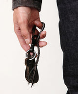 POLISHED STEER LEATHER / BRASS SHOE HORN KEY RING / ME361