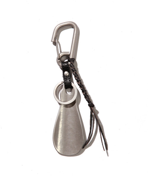 POLISHED STEER LEATHER / BRASS SHOE HORN KEY RING / ME361