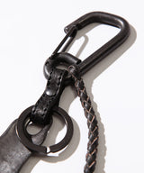POLISHED STEER LEATHER / BRASS SHOE HORN KEY RING / ME361