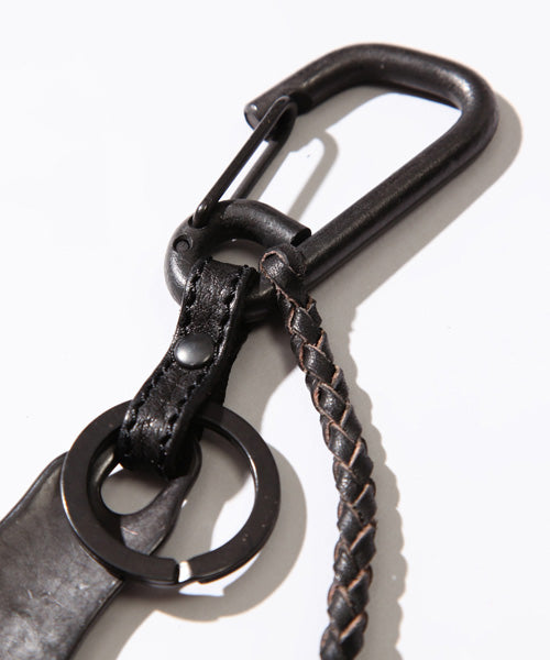 POLISHED STEER LEATHER / BRASS SHOE HORN KEY RING / ME361