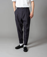 MR.OLIVE / RETRO POLYESTER TWILL / BELTED WIDE TAPERED PANTS / M-19101