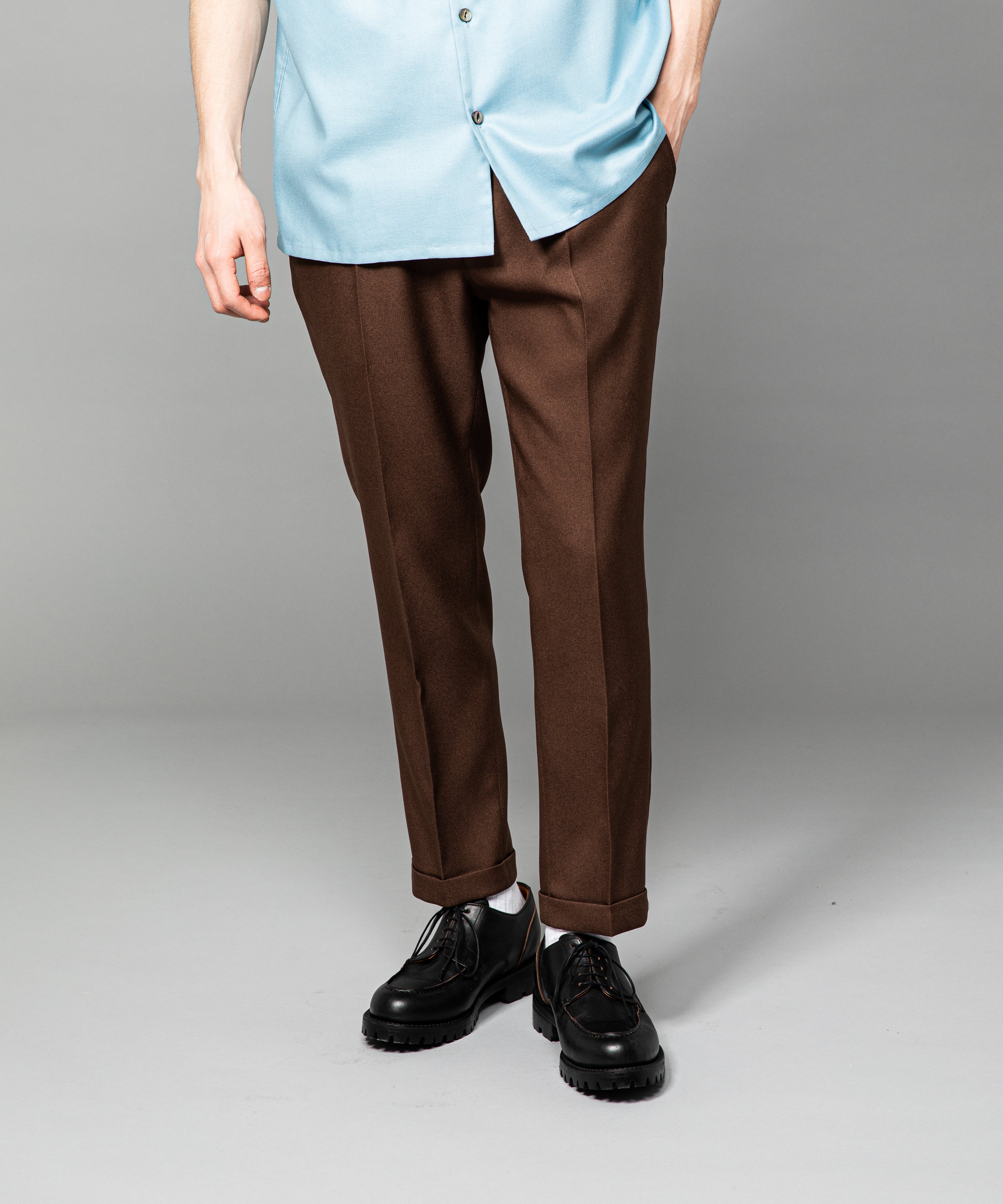 一部予約商品】MR.OLIVE / RETORO POLYESTER TWILL / EASY ONE PLEATS