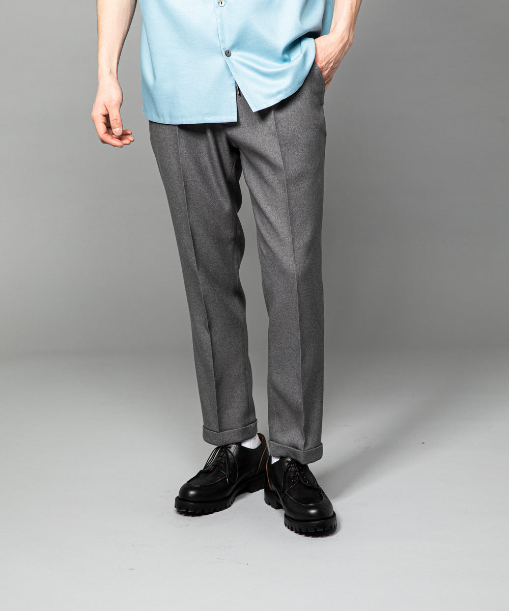 MR.OLIVE / RETORO POLYESTER TWILL / EASY ONE PLEATS STA-PREST TAPERED PANTS / M-222120