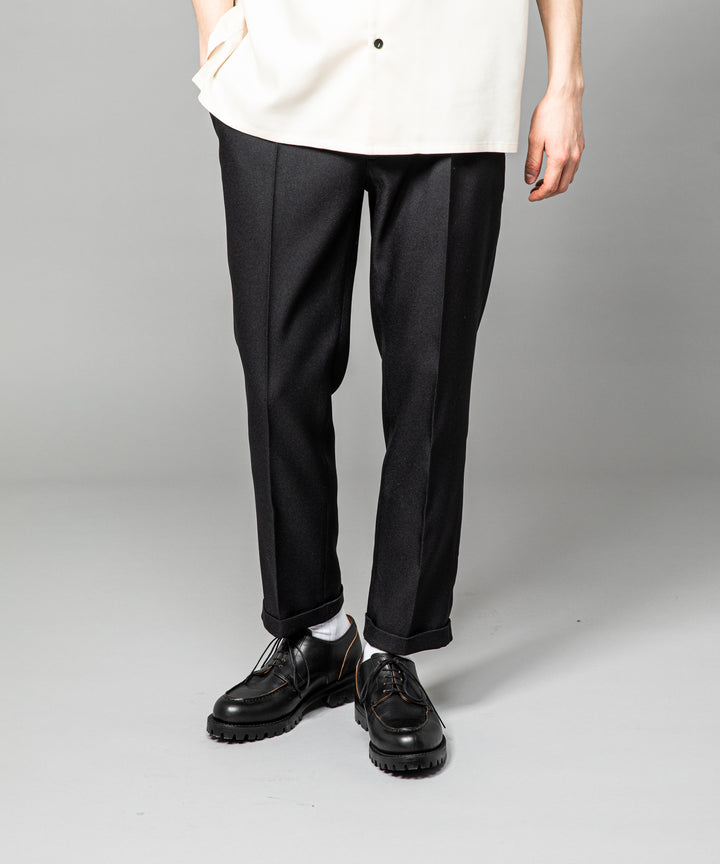 MR.OLIVE / RETORO POLYESTER TWILL / EASY ONE PLEATS STA-PREST TAPERED PANTS / M-222120