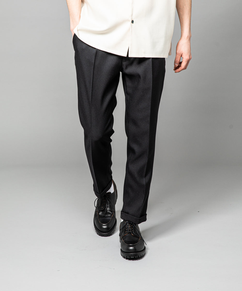 MR.OLIVE / RETORO POLYESTER TWILL / EASY ONE PLEATS STA-PREST TAPERED PANTS / M-222120