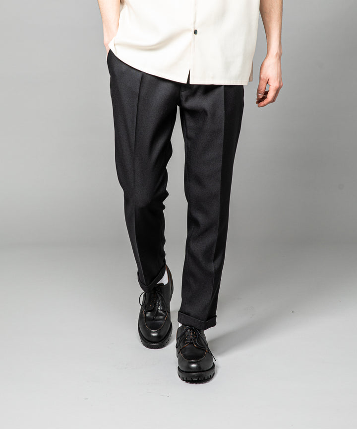MR.OLIVE / RETORO POLYESTER TWILL / EASY ONE PLEATS STA-PREST TAPERED PANTS / M-222120