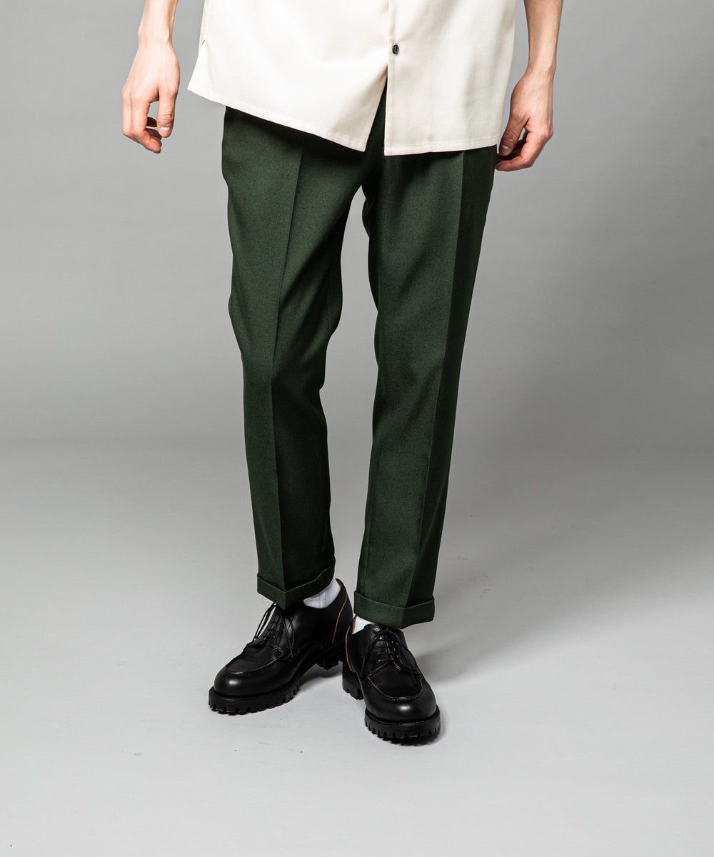 MR.OLIVE / RETORO POLYESTER TWILL / EASY ONE PLEATS STA-PREST TAPERED PANTS / M-222120