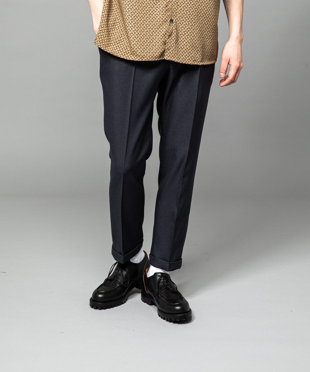 MR.OLIVE / RETORO POLYESTER TWILL / EASY ONE PLEATS STA-PREST TAPERED PANTS / M-222120