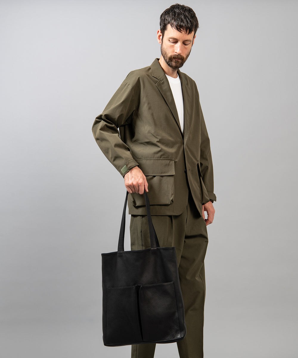 IMPERMA-LEATHER / GUSSET POCKET TOTE BAG / ME651