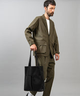 IMPERMA-LEATHER / GUSSET POCKET TOTE BAG / ME651