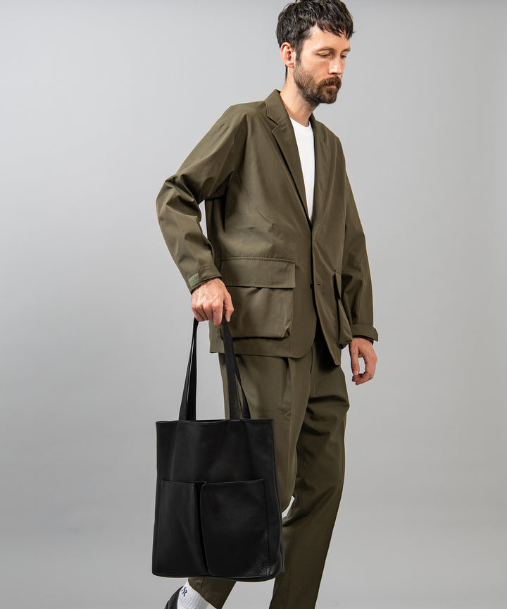 IMPERMA-LEATHER / GUSSET POCKET TOTE BAG / ME651
