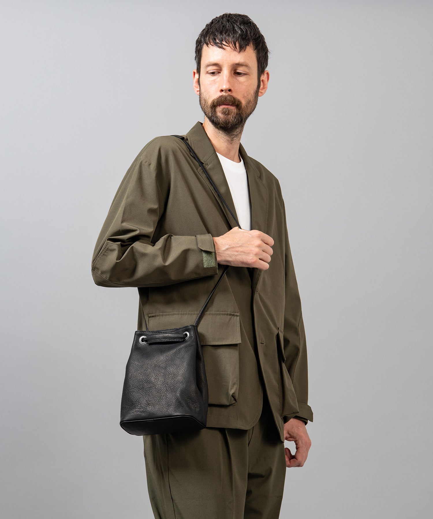IMPERMA-LEATHER / 2WAY SMALL CYLINDER BAG / ME653