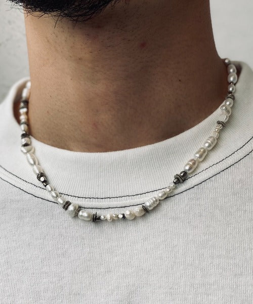 Metal x Pearl Necklace