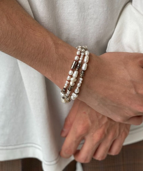 Metal x Pearl Long Necklace