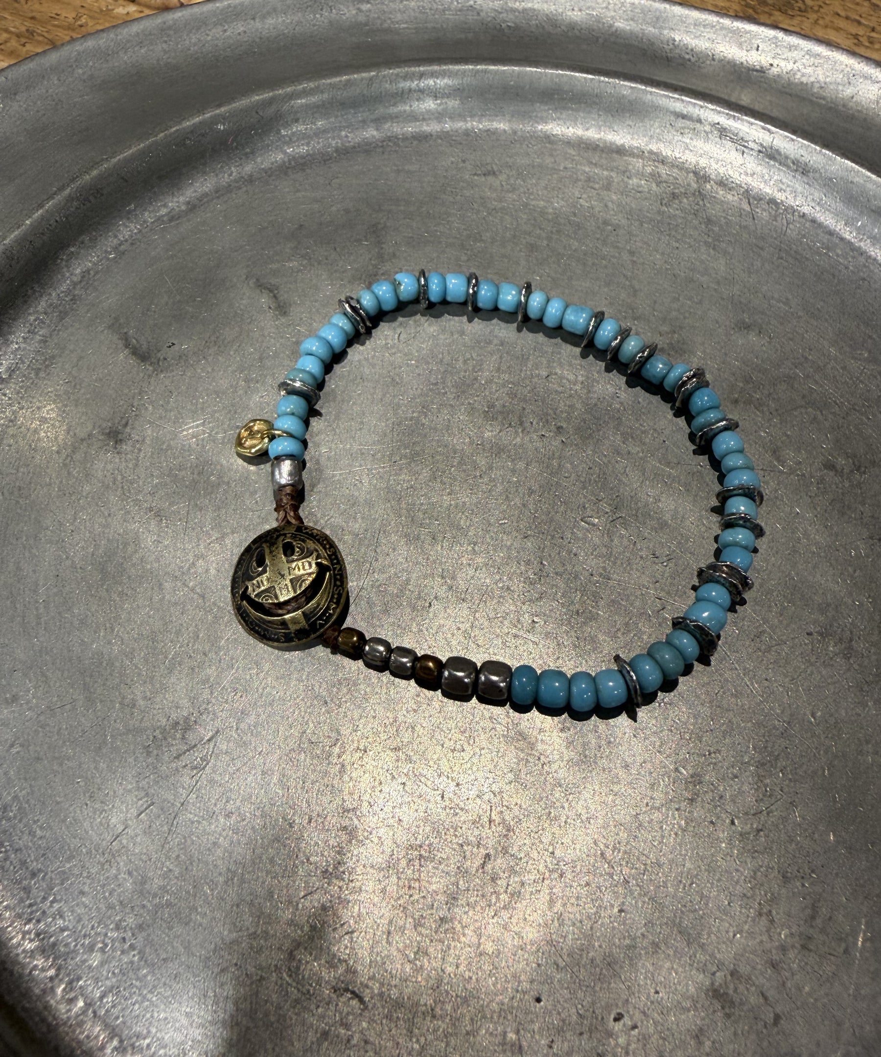 Smily Concho Beads -Blue- / NKHK-430BL