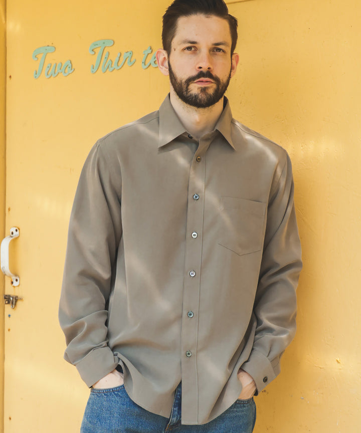 T/R POWDER POPLIN CLOTH / REGULAR COLLAR SHIRT / M253101