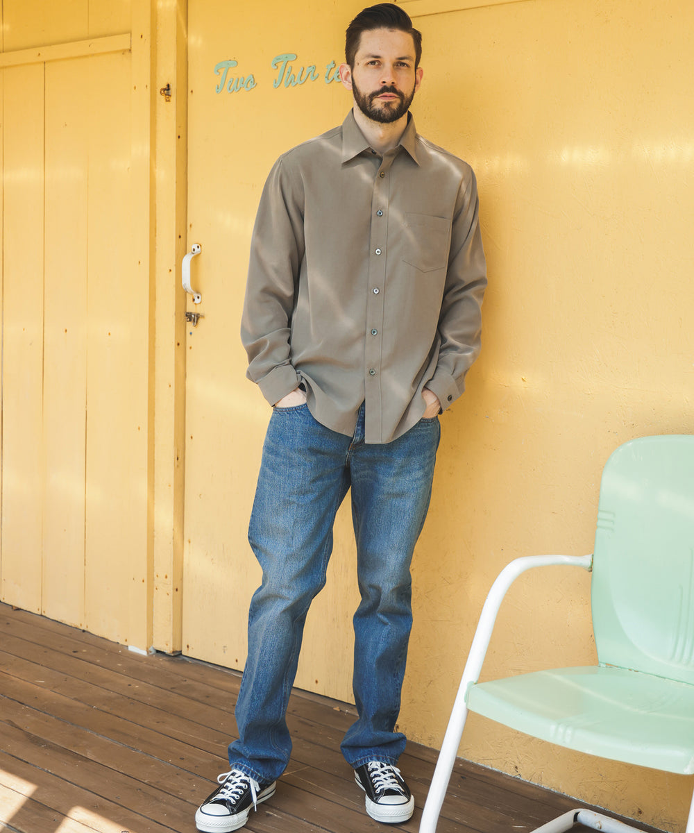 T/R POWDER POPLIN CLOTH / REGULAR COLLAR SHIRT / M253101