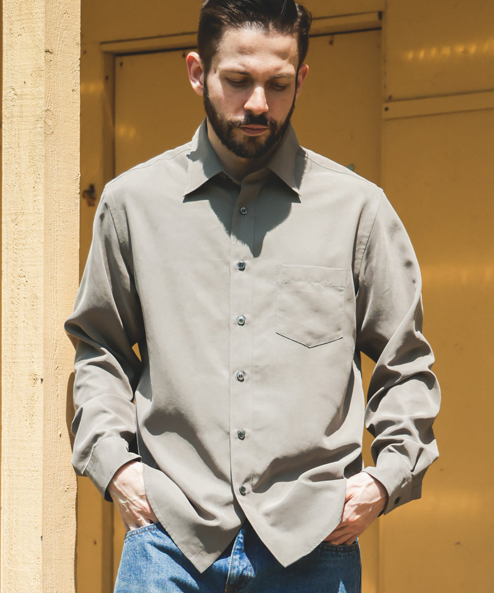T/R POWDER POPLIN CLOTH / REGULAR COLLAR SHIRT / M253101
