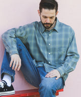TENCEL CHECK / SQUARE REGULAR COLLAR SHIRT / M253102