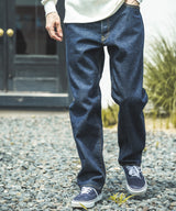 15oz OLD SELVAGE DENIM / WASHED RELAX TAPERED JEANS / M233127