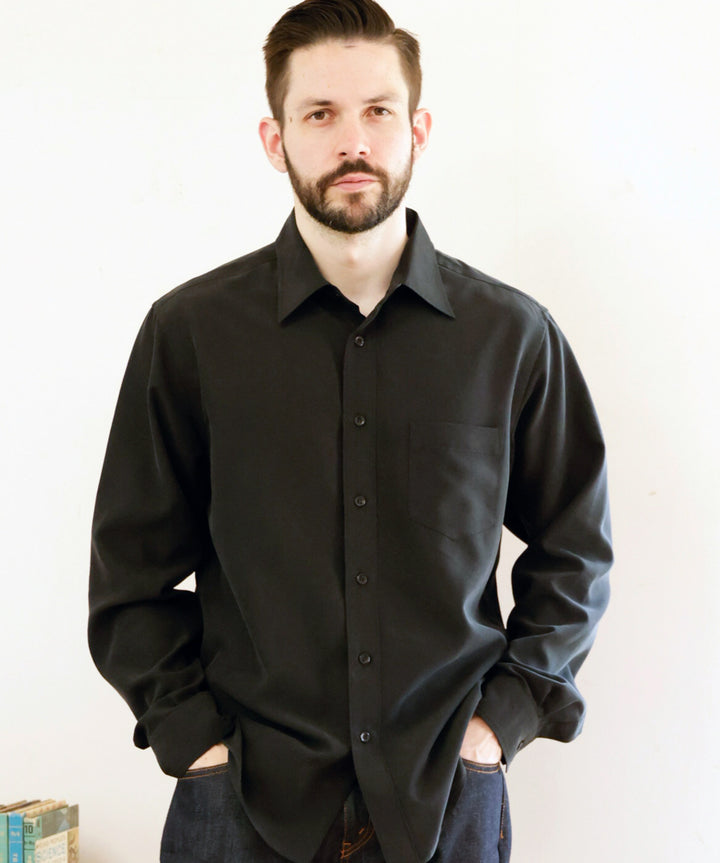 T/R POWDER POPLIN CLOTH / REGULAR COLLAR SHIRT / M253101
