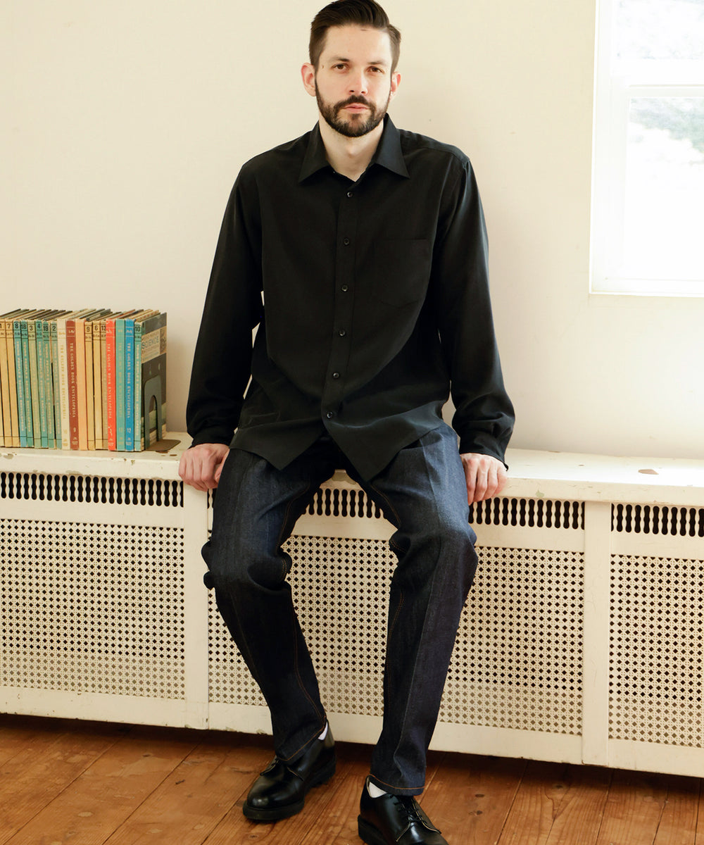 T/R POWDER POPLIN CLOTH / REGULAR COLLAR SHIRT / M253101