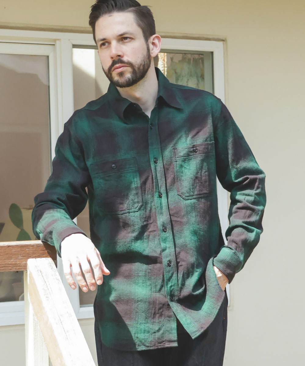 OMBRE CHECK NEL / WORK SHIRT / M253120