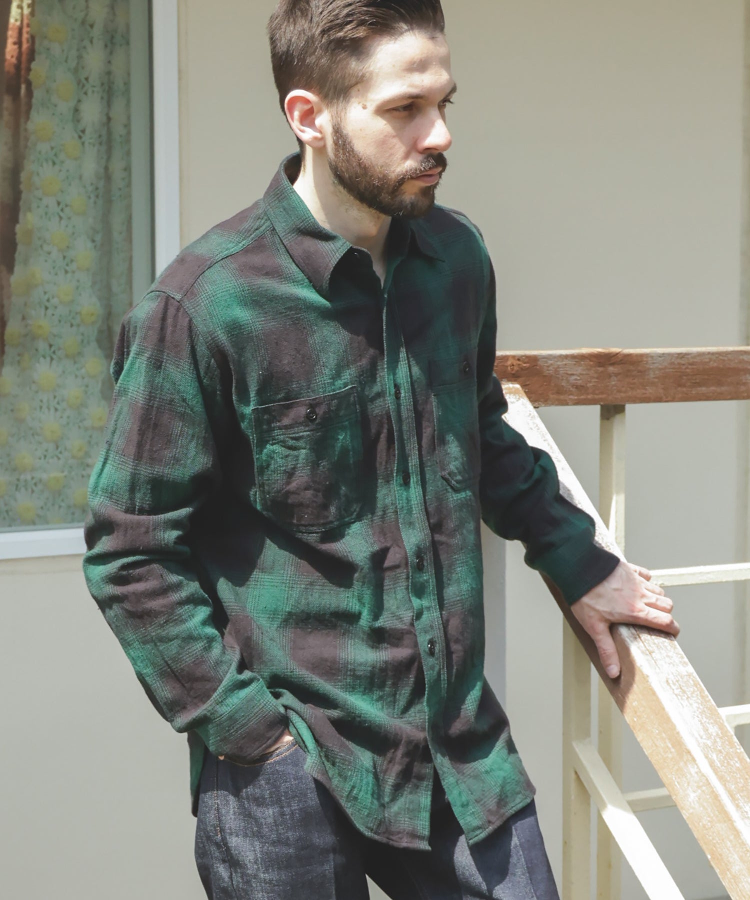 OMBRE CHECK NEL / WORK SHIRT / M253120