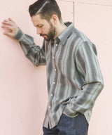 VINTAGE RAYON STRIPE / REGULAR COLLAR SHIRT / M253103