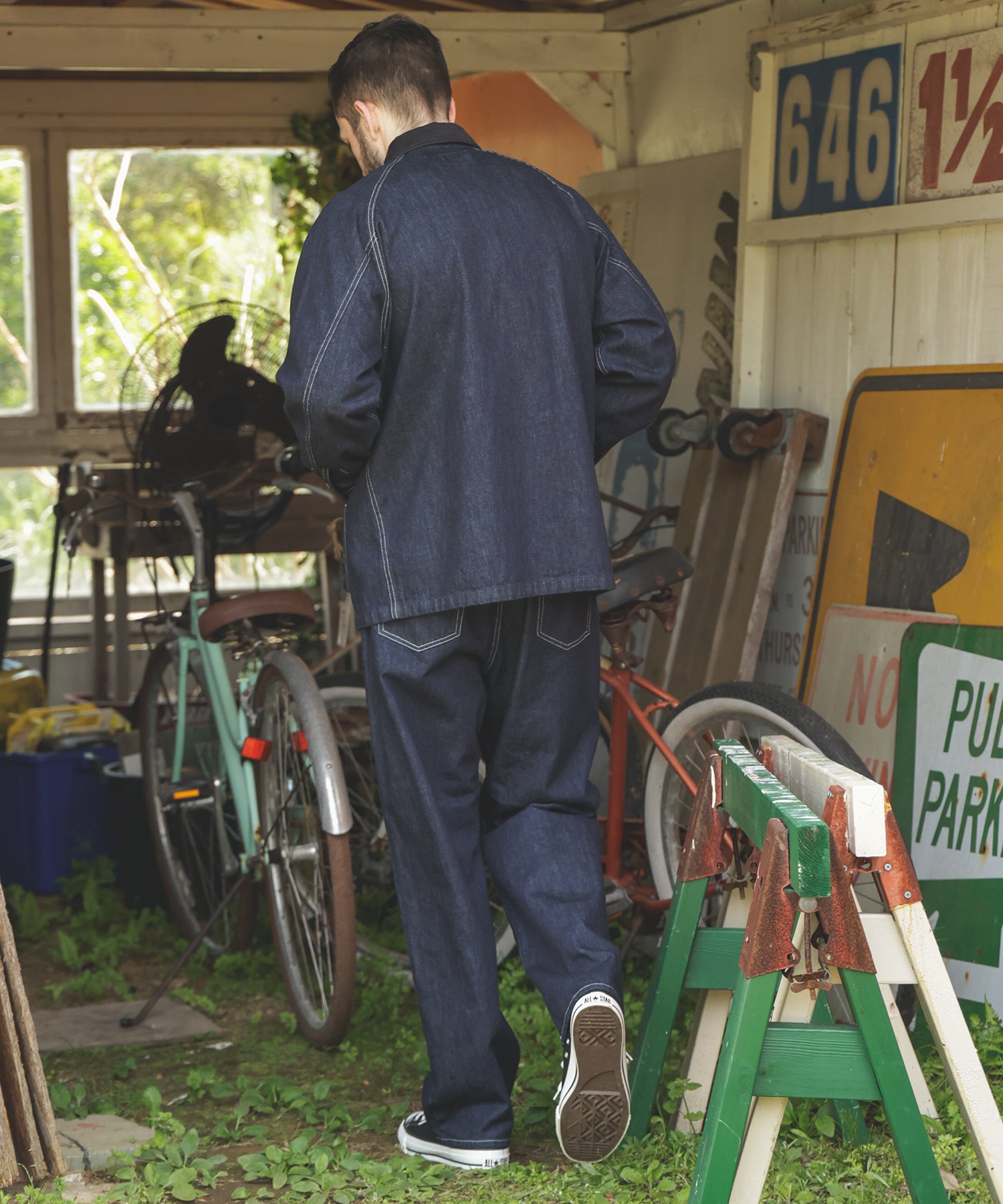 RINSE WASH 12oz CRUNCH DEINIM / 5-BUTTON COVERALL / M253114