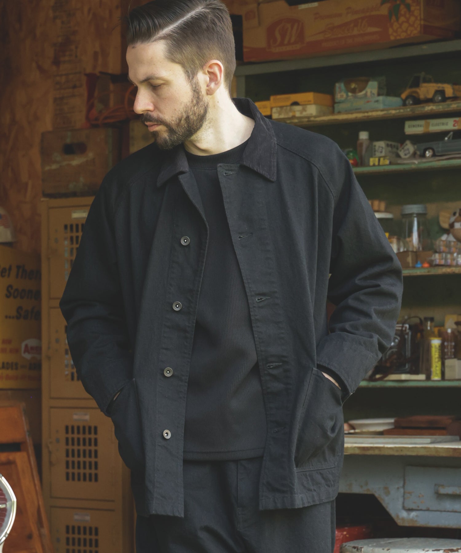 RINSE WASH 12oz CRUNCH DEINIM / 5-BUTTON COVERALL / M253114