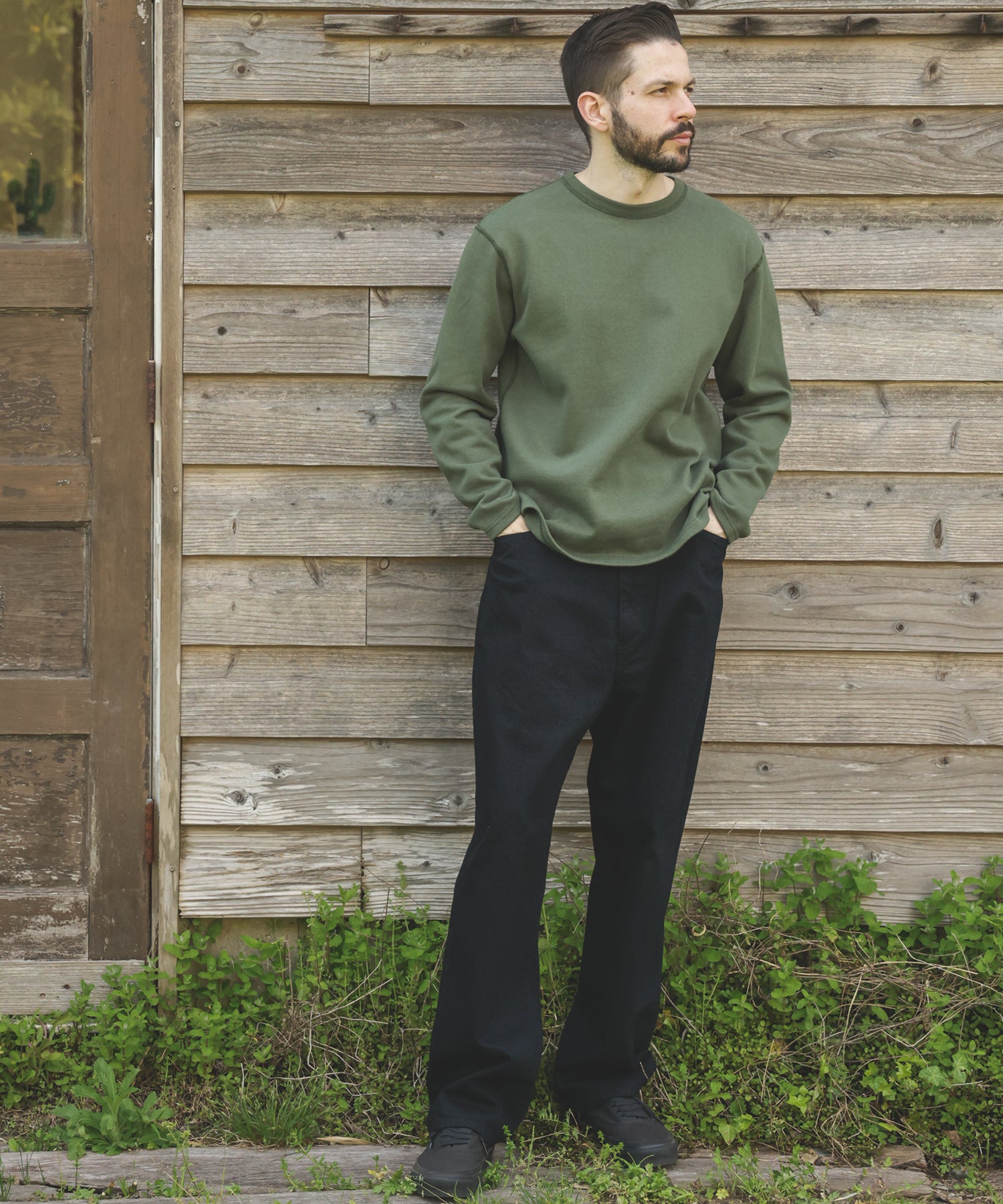 HEAVY-DUTY COTTON / FLAT SEAMER CREW NECK SHIRT / M253130