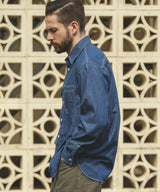 6oz DENIM / BLEACH WASH SERVICEMAN SHIRT / M253105