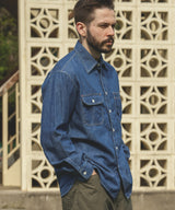 6oz DENIM / BLEACH WASH SERVICEMAN SHIRT / M253105