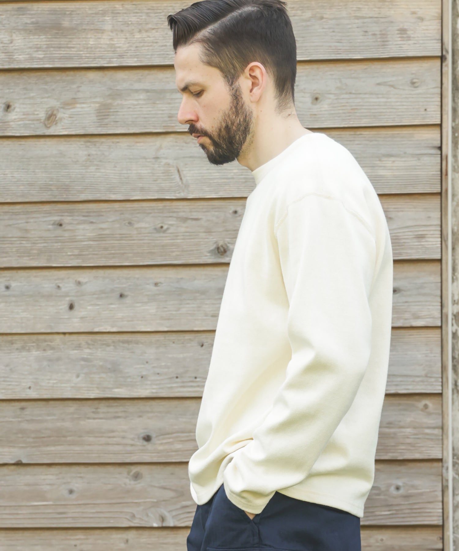 HEAVY-DUTY COTTON / FLAT SEAMER CREW NECK SHIRT / M253130