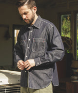 6oz DENIM / RINSE WASH SERVICEMAN SHIRT / M253104