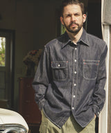 6oz DENIM / RINSE WASH SERVICEMAN SHIRT / M253104
