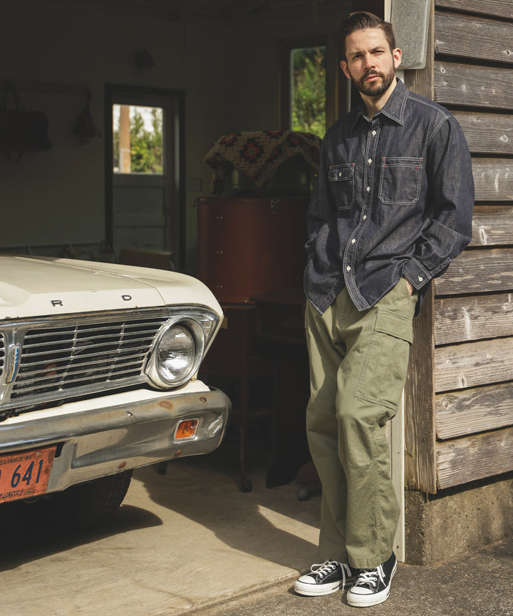 6oz DENIM / RINSE WASH SERVICEMAN SHIRT / M253104