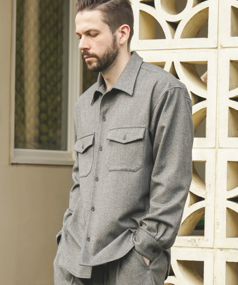 PEACHSKIN STRETCH GABARDINE / CPO SHIRT / M253118