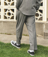 PEACHSKIN STRETCH GABARDINE / 2TACK WIDE EASY PANTS / M253119