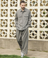 PEACHSKIN STRETCH GABARDINE / 2TACK WIDE EASY PANTS / M253119