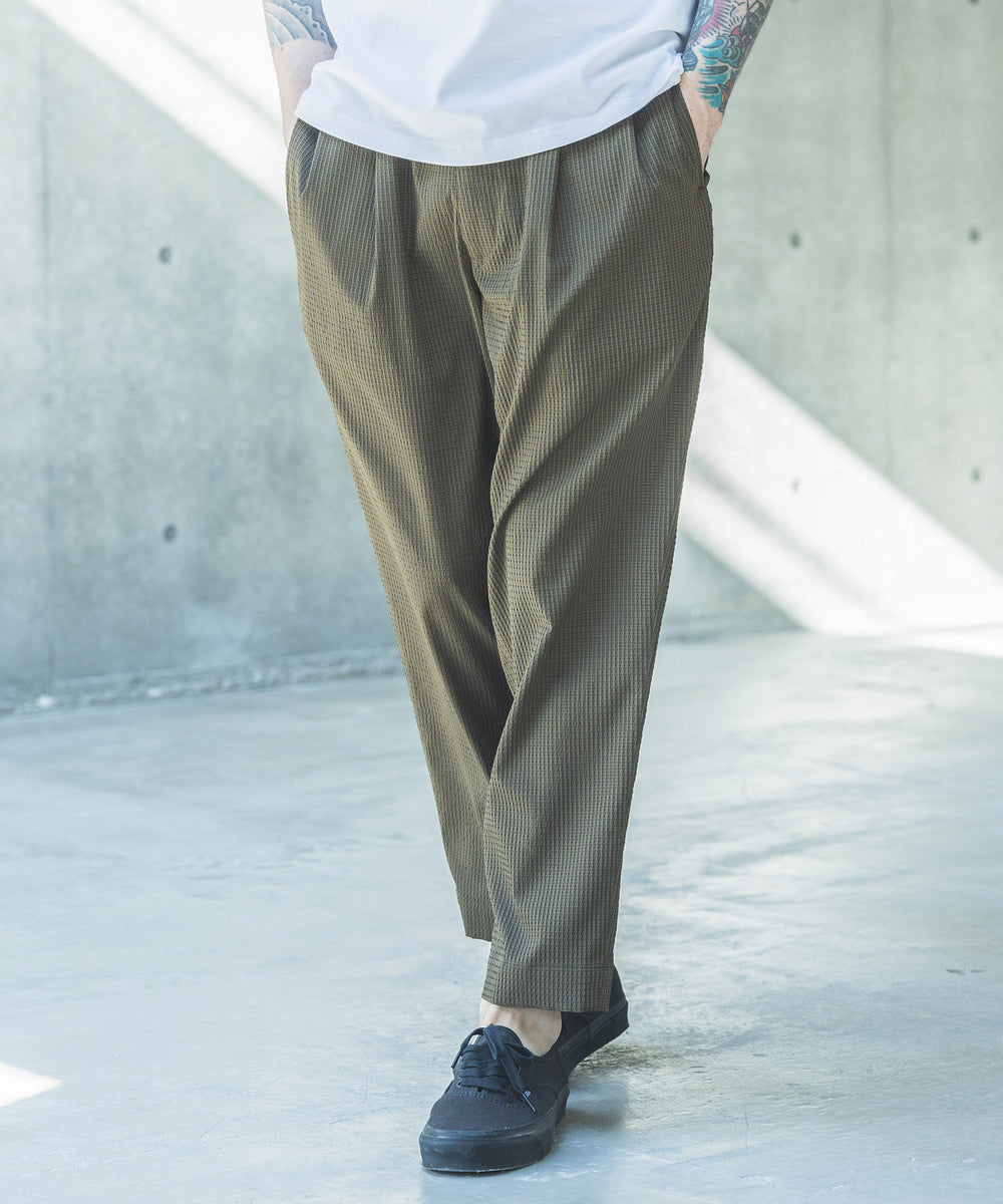 DOT AIR SUCKER / 2TACK TAPERED EASY PANTS / M262108