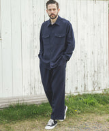 PEACHSKIN STRETCH GABARDINE / 2TACK WIDE EASY PANTS / M253119