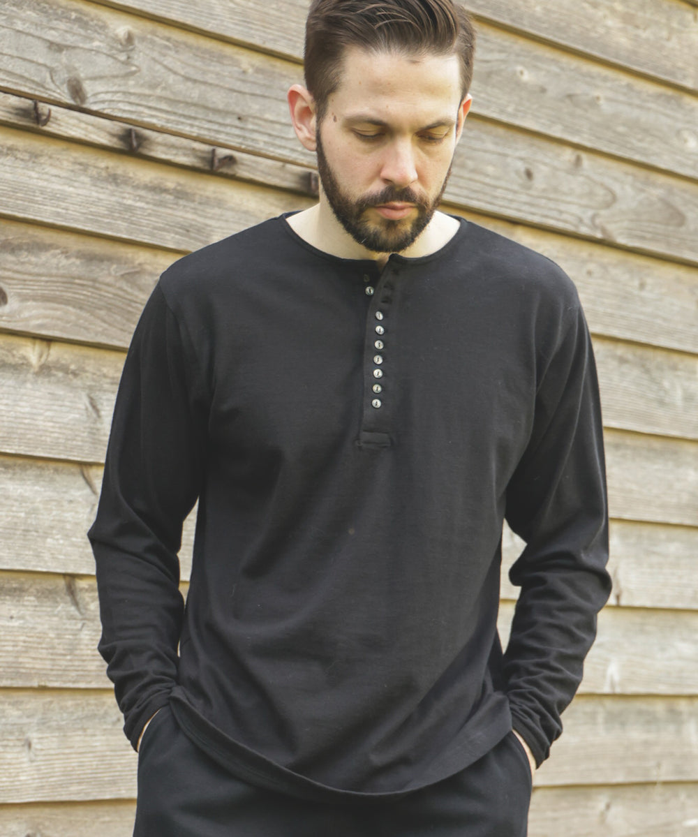 88/12 VINTAGE MATERIAL / 10-BUTTON HENLEY NECK SHIRT / M253113